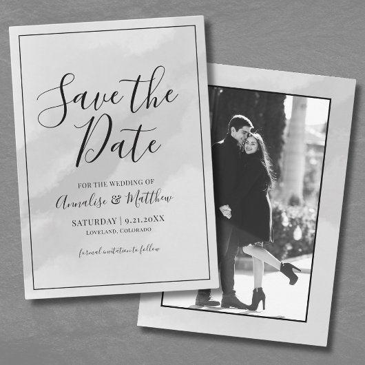 Elegant script Save the Date Wedding Aankondiging