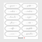 Elegant Script Scallop Lijst Kitchen Pantry Labels (Vel)