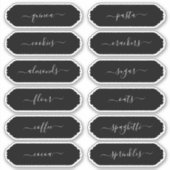 Elegant Script Scallop Lijst Kitchen Pantry Labels (Voorkant)