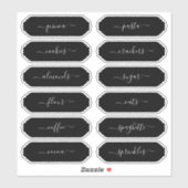 Elegant Script Scallop Lijst Kitchen Pantry Labels (Vel)