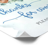 Elegant script schattig teddybeer bedankt voor kom poster (Hoek)