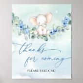 Elegant script schattige olifant bedankt voor het  poster (Voorkant)