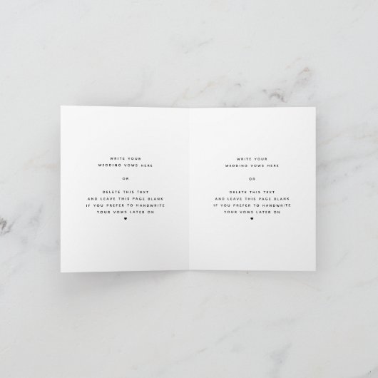 Elegant script schoon minimalistische bruiloft. On Kaart (Binnen)