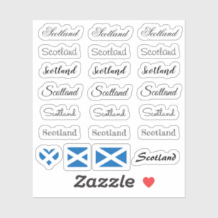 Elegant script Schotland & Schotse vlag / naam Set Sticker