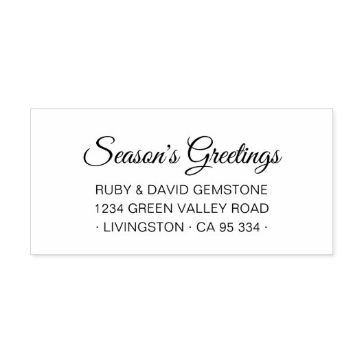 Elegant Script Seasons Greetings Typography Zelfinktende Stempel (Design)
