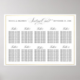 Elegant Script Seating Chart door Tabel 10 Tabelle Poster