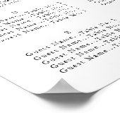 Elegant script, Seating Chart Poster (Hoek)