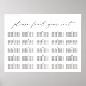 Elegant script, Seating Chart Poster (Voorkant)