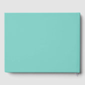 Elegant Script Serif Aangepaste lichte Blauwgroen  Gastenboek (Achterkant)