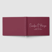 Elegant script Serif Custom Bourgondië bruiloft Gastenboek (Volledig)