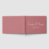 Elegant Script Serif Custom Dusty Roos Wedding Gastenboek (Volledig)