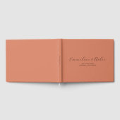 Elegant Script Serif Custom Terracotta Bruiloft Gastenboek (Volledig)