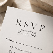 Elegant Script + Serif Huwelijks RSVP Kaart Sjablo