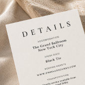 Elegant Script + Serif Huwelijksdetails Kaart