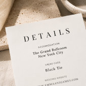 Elegant Script + Serif Huwelijksdetails Kaart