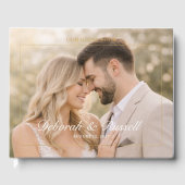 Elegant Script & Serif Personalized Photo Wedding Gastenboek (Voorkant)
