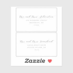 Elegant script Serif Text 2 bruiloft Adresetikette Sticker