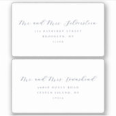 Elegant script Serif Text 2 bruiloft Adresetikette Sticker (Voorkant)