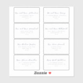 Elegant script Serif Text 8 bruiloft Adresetikette Sticker (Vel)