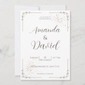 Elegant Script & Serif Wedding Invitation Kaart (Voorkant)