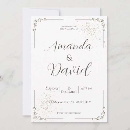 Elegant Script & Serif Wedding Invitation Kaart (Voorkant)
