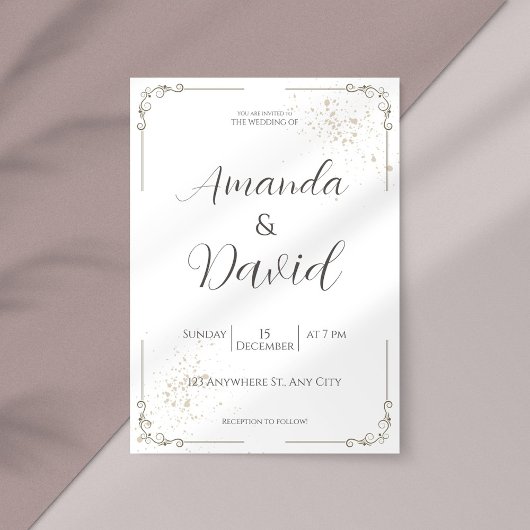 Elegant Script & Serif Wedding Invitation Kaart