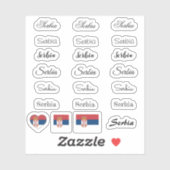 Elegant script Servië en Servische vlag /name set Sticker (Vel)
