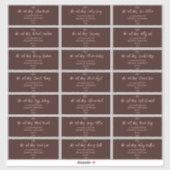Elegant Script Sienna Bruiloft Gast Adres Label (Vel)
