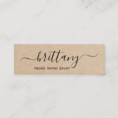Elegant Script Signature Brown Rustic Mini Visitekaartje (Voorkant)