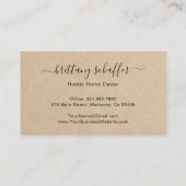 Elegant Script Signature Brown Rustic Visitekaartje (Achterkant)
