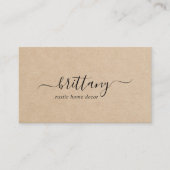 Elegant Script Signature Brown Rustic Visitekaartje (Voorkant)