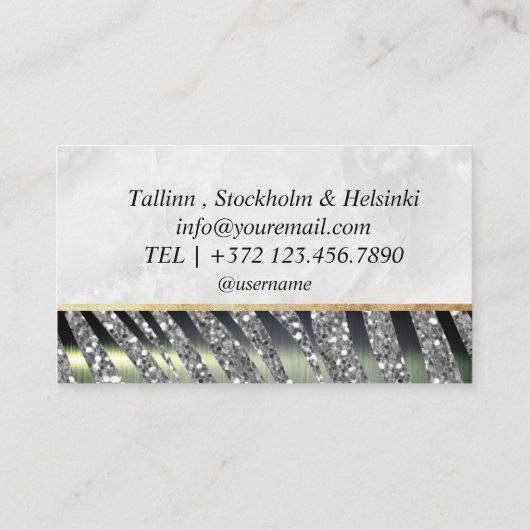 Elegant script signature holographic roze glitter visitekaartje (Achterkant)