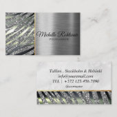 Elegant script signature holographic roze glitter visitekaartje (Voorkant / Achterkant)