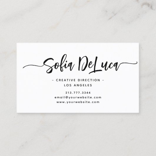 Elegant Script Signature Modern Professional Visitekaartje (Achterkant)