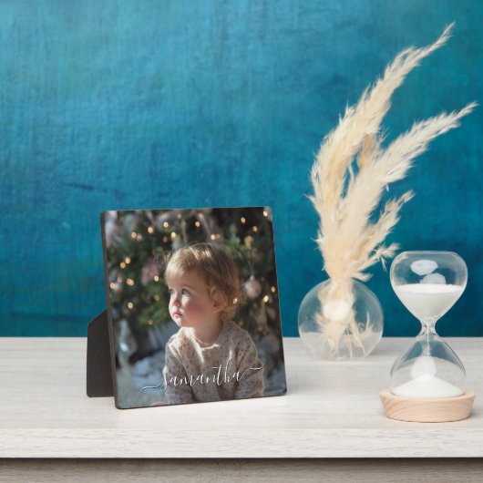 Elegant Script Signature Name Photo Fotoplaat (Insitu)