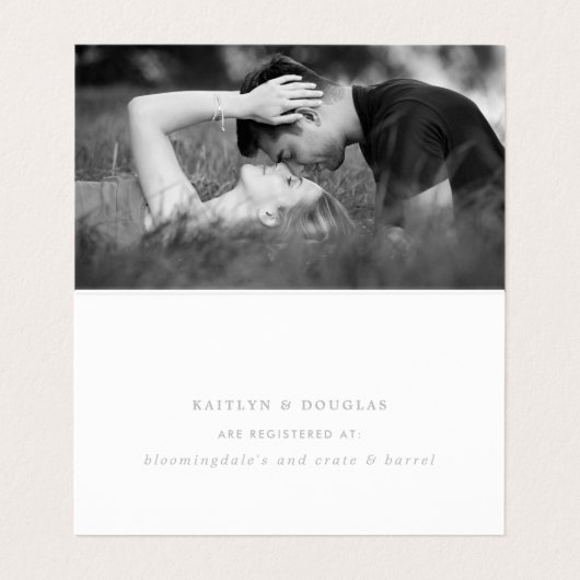 Elegant Script Silver Foil Cadeaukaart Visitekaartje (Binnenkant ongevouwen)