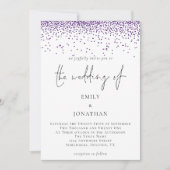 Elegant Script Silver Glitter Confetti Bruiloft Kaart (Voorkant)
