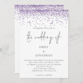 Elegant Script Silver Glitter Confetti Bruiloft Kaart (Voorkant / Achterkant)