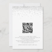 Elegant Script Silver Glitter QR Code Weddenschap Kaart (Achterkant)