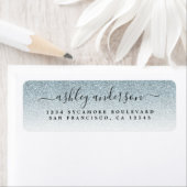 Elegant Script Silver Glitter Return Address Etiket (Insitu)
