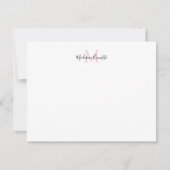 Elegant Script Simple Blush Pink Gold Monogram Notitiekaartje (Voorkant)