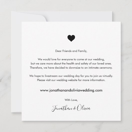 Elegant Script Simple Downsiving Smaller Wedding Aankondiging (Achterkant)