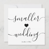 Elegant Script Simple Downsiving Smaller Wedding Aankondiging (Voorkant)
