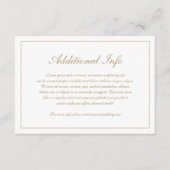 Elegant Script Simple Foral Gold Wedding Informatiekaartje (Voorkant)
