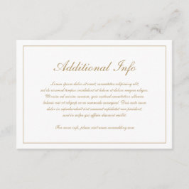Elegant Script Simple Foral Gold Wedding Informatiekaartje
