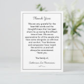 Elegant Script Simple Funeral Flat Thank You Card Bedankkaart (Staand voorkant)