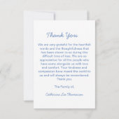Elegant Script Simple Funeral Photo Thank You Card (Achterkant)