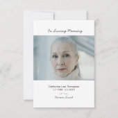 Elegant Script Simple Funeral Photo Thank You Card (Voorkant)