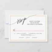 Elegant Script Simple Gold Minimal Weduwfoto RSVP Kaartje (Voorkant)