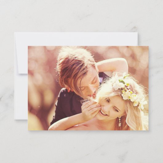 Elegant Script Simple Gold Minimal Weduwfoto RSVP Kaartje (Achterkant)